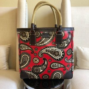RARE Kate Spade Red Paisley Tote